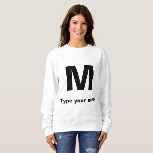 Sweatshirt Monogramme et nom sur la couleur claire femmes (Devant entier)