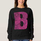 Sweatshirt monogramme floral B lettre majuscule (Devant)