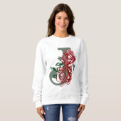 Sweatshirt monogramme floral lettre majuscule J (Devant entier)
