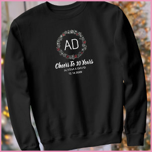 Sweatshirt Monogramme moderne 10e anniversaire Mariage mari