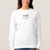 Sweatshirt Monogramme noir et blanc moderne Nom du mari et de (Devant)