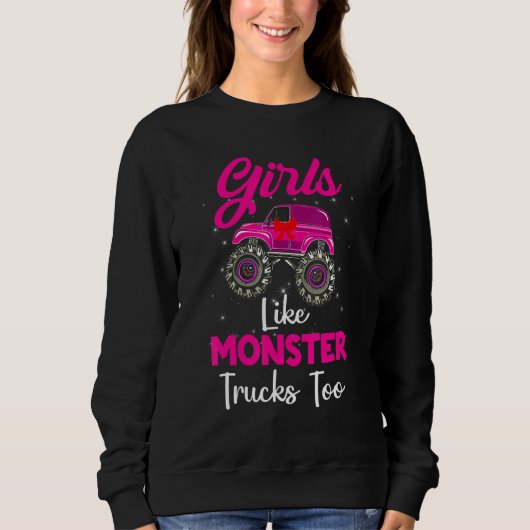 Sweatshirt Monster Camion Filles Comme Monstres À Anniversair (Devant)