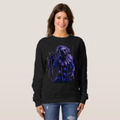 Sweatshirt Monstre de marionnette violette sinistre (Devant entier)
