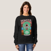 Sweatshirt Monstre Doux En Vert Croustillant Avec Un Oeil Géa (Devant entier)