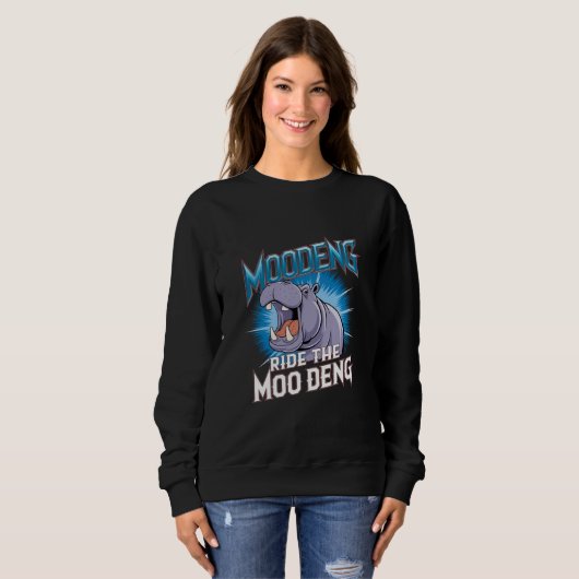 Sweatshirt MOO DENG Hippo Ride Le MOO DENG (Devant entier)