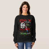 Sweatshirt Moo-ry Christmas Cow in Plaid Truck Holiday design (Devant entier)