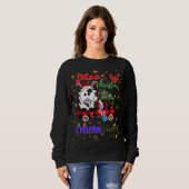 Sweatshirt Moo-ry Christmas Cow in Plaid Truck Holiday design (Devant entier)