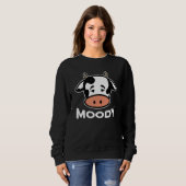 Sweatshirt Moody Cow Cattle Farm Animal (Devant entier)