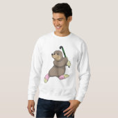 Sweatshirt Moon au hockey avec chauve-souris de hockey (Devant entier)