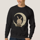 Sweatshirt Moon Bunny Rabbit Sitting In Crescent Moon Easter  (Devant)