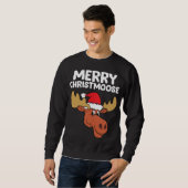 Sweatshirt Moose Christmas Casquette Moose Joyeux Noël Joyeux (Devant entier)