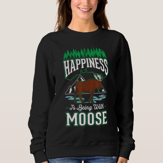 Sweatshirt Moose Happiness Scandinavia Moose Antler (Devant)