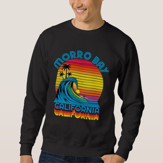 Sweatshirt Morro Bay California Retro Throwback Surf & Beach (Devant)