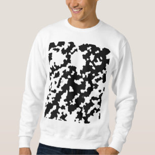 Sweatshirt Mosaïque Abstraite irrégulière Camo noir et blanc