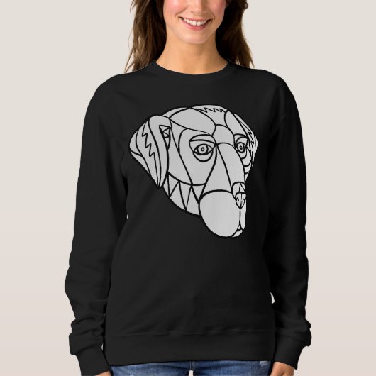 Sweatshirt Mosaïque de tête de chien du Labrador noir et blan (Devant)