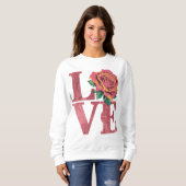 Sweatshirt Mot d'amour rose (Devant entier)