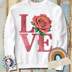 Sweatshirt Mot d'amour rose