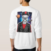 Sweatshirt Motard Crâne Avec Fond Spatial (Dos)