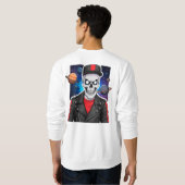 Sweatshirt Motard Crâne Avec Fond Spatial (Dos entier)