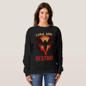 Sweatshirt Mothman Lurk and Destroy, Cryptid Folklore Mothman (Devant entier)