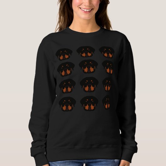 Sweatshirt Motif à visage de chien Rottweiler (Devant)