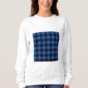 Sweatshirt Motif Buffalo À damiers noir et bleu