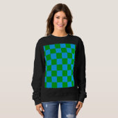 Sweatshirt Motif chèque À damiers bleu vert (Devant entier)