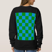 Sweatshirt Motif chèque À damiers bleu vert (Dos)