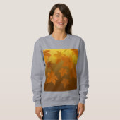 Sweatshirt Motif d'automne avec feuilles d'érable en chute et (Devant entier)