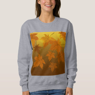 Sweatshirt Motif d'automne avec feuilles d'érable en chute et