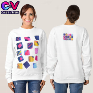 Sweatshirt Motif de blocs colorés Abstraits
