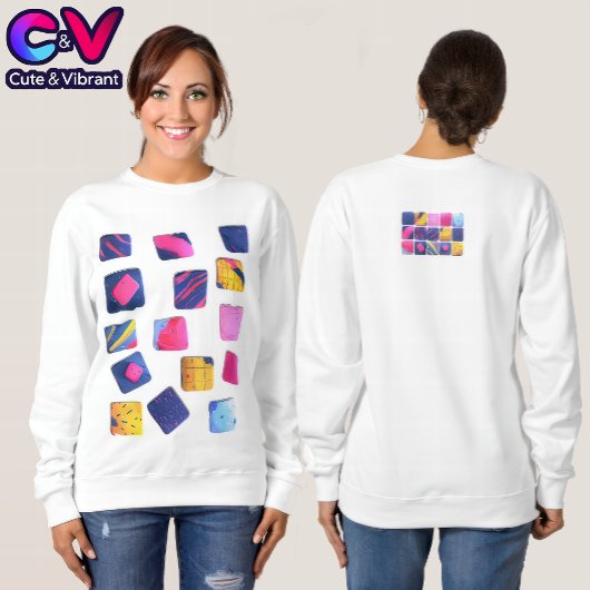 Sweatshirt Motif de blocs colorés Abstraits