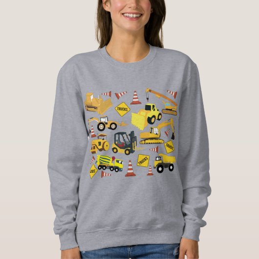 Sweatshirt Motif de camions de construction (Devant)