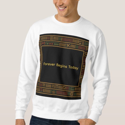 Sweatshirt Motif de Kente d'or africain (Devant)