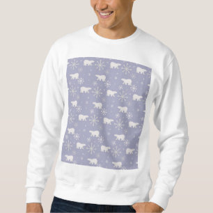 Sweatshirt Motif de Noël avec ours polaires et flocons de nei