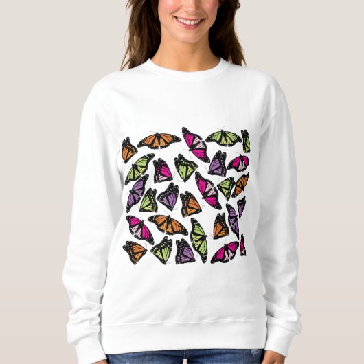 Sweatshirt Motif de papillons colorés (Devant)
