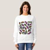 Sweatshirt Motif de papillons colorés (Devant entier)