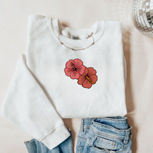 Sweatshirt Motif d'hibiscus tropical