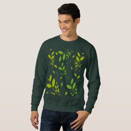 Sweatshirt motif feuille (Devant entier)