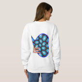 Sweatshirt Motif Fleurs bleues Abstraites (Dos entier)