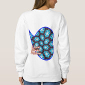 Sweatshirt Motif Fleurs bleues Abstraites (Dos)