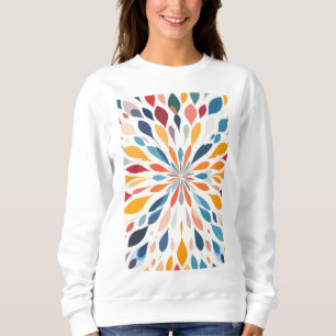 Sweatshirt Motif floral abstrait vibrant éclaté