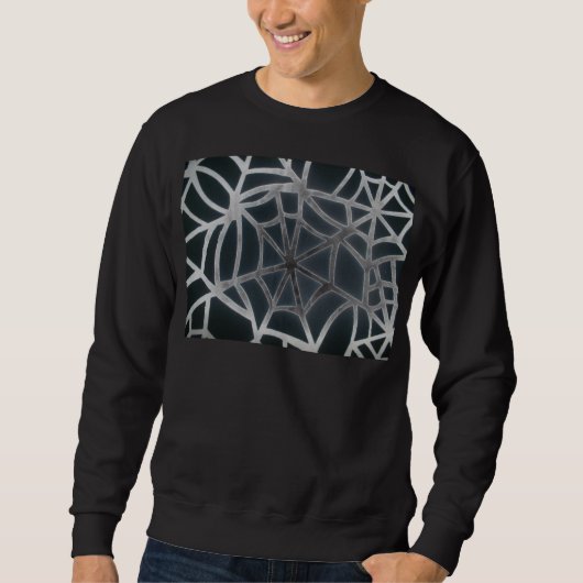 Sweatshirt Motif géométrique Gras noir et blanc Spider Web (Devant)