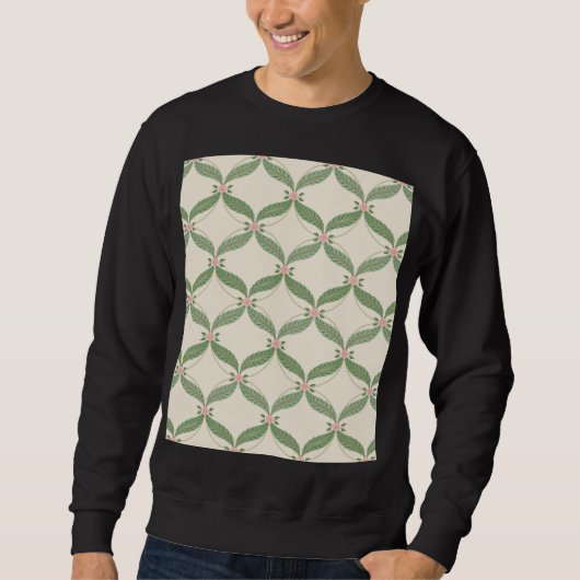 Sweatshirt Motif Grille Fleurs Feuilles simples (Devant)