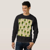 Sweatshirt Motif Naïve Green Black Tree (Devant entier)