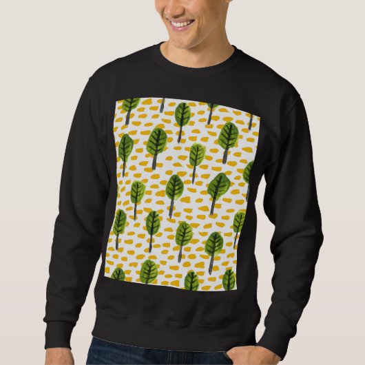 Sweatshirt Motif Naïve Green Black Tree (Devant)