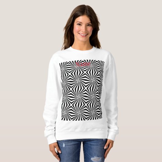 Sweatshirt Motif rayonnant noir blanc Thunder_Cove (Devant entier)