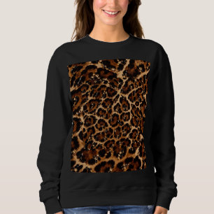Sweatshirt Motif Tigre Cristal Noir & Or