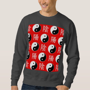 Sweatshirt Motif Yin Yang chinois rouge