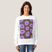 Sweatshirt Motifs marguerite violet (Devant entier)